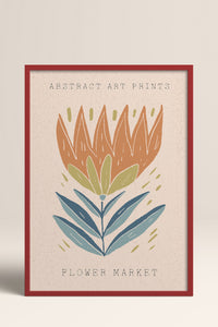 HOMEPACK Ahşap Çerçeveli Tablo Çerçeveli Poster Sanatsal Modern Duvar Dekoru FLOWER-025