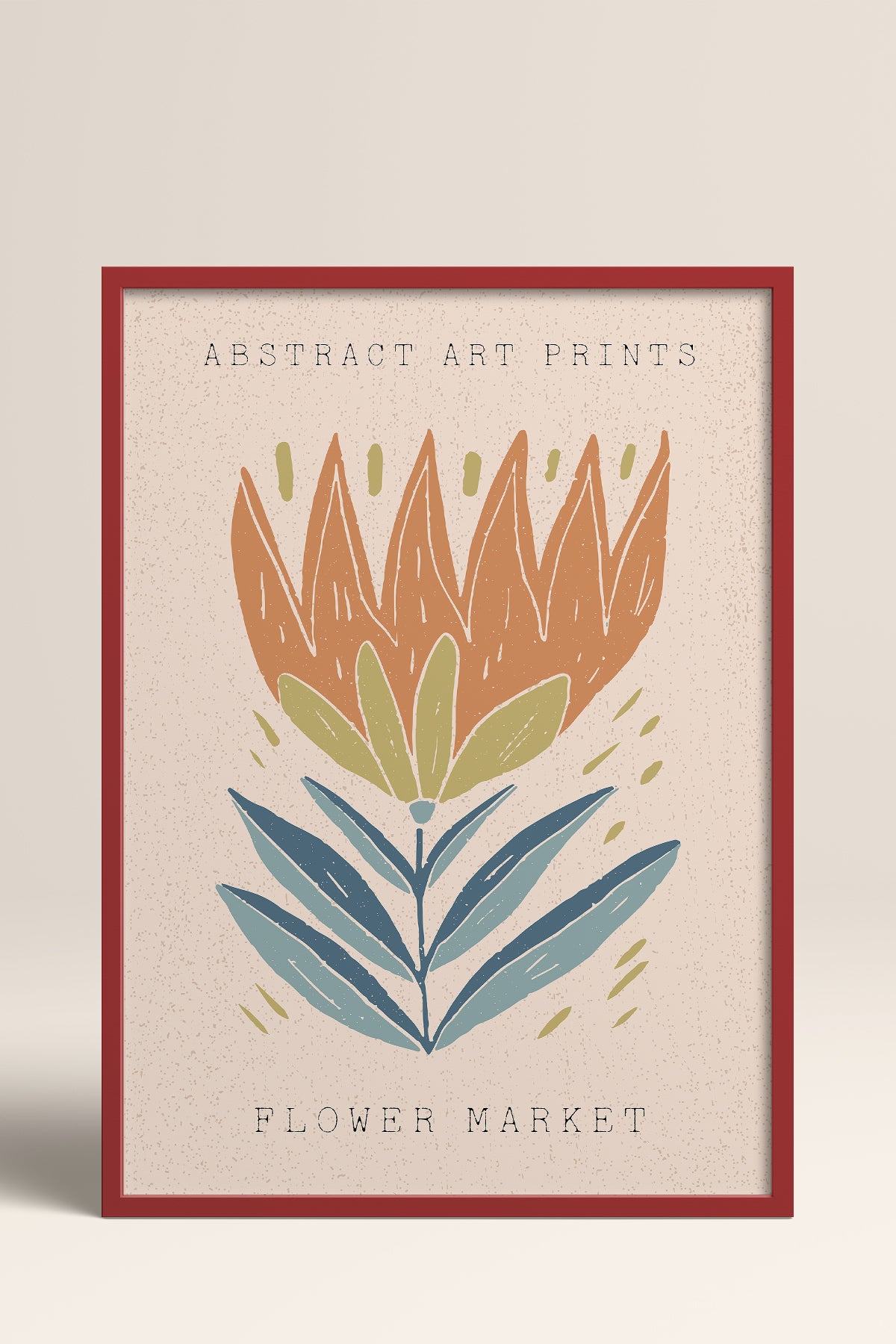 HOMEPACK Ahşap Çerçeveli Tablo Çerçeveli Poster Sanatsal Modern Duvar Dekoru FLOWER-025