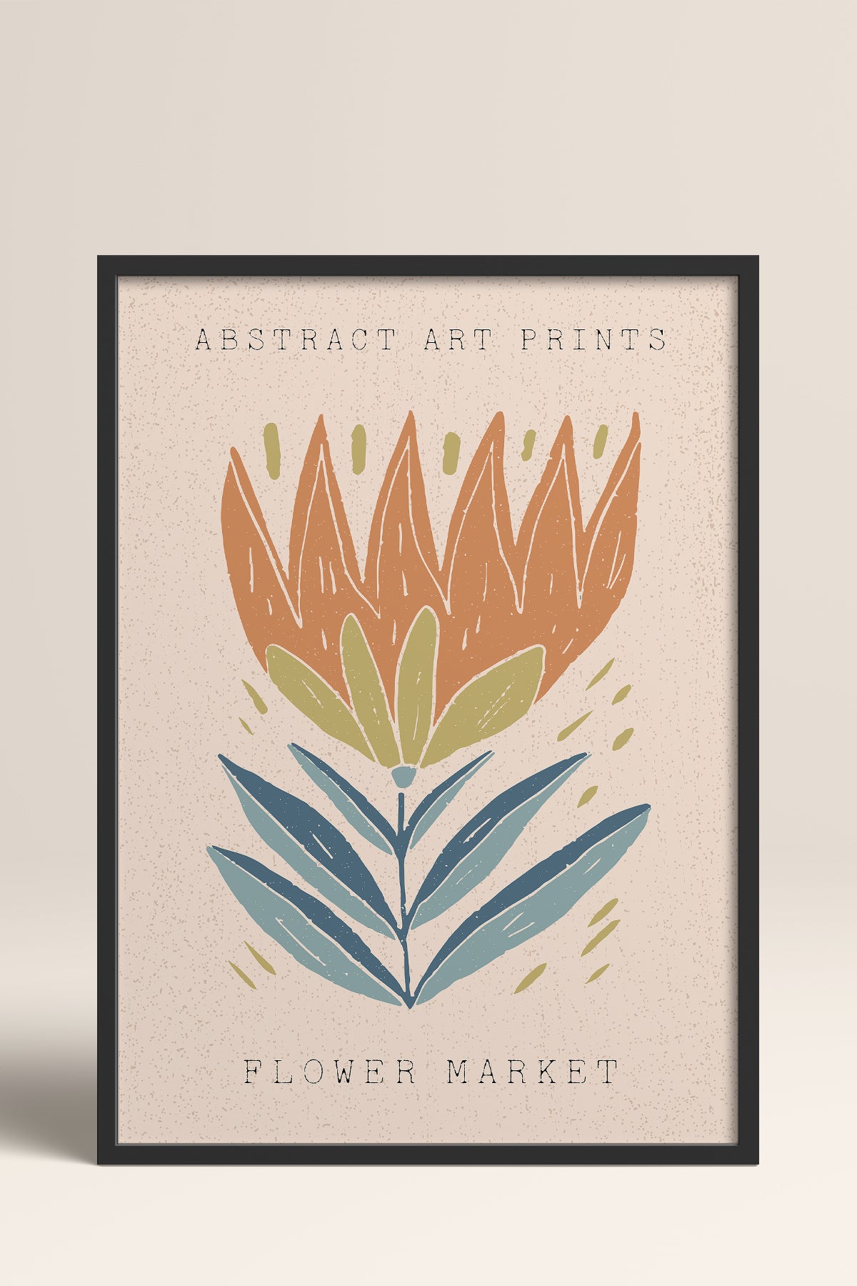 HOMEPACK Ahşap Çerçeveli Tablo Çerçeveli Poster Sanatsal Modern Duvar Dekoru FLOWER-025