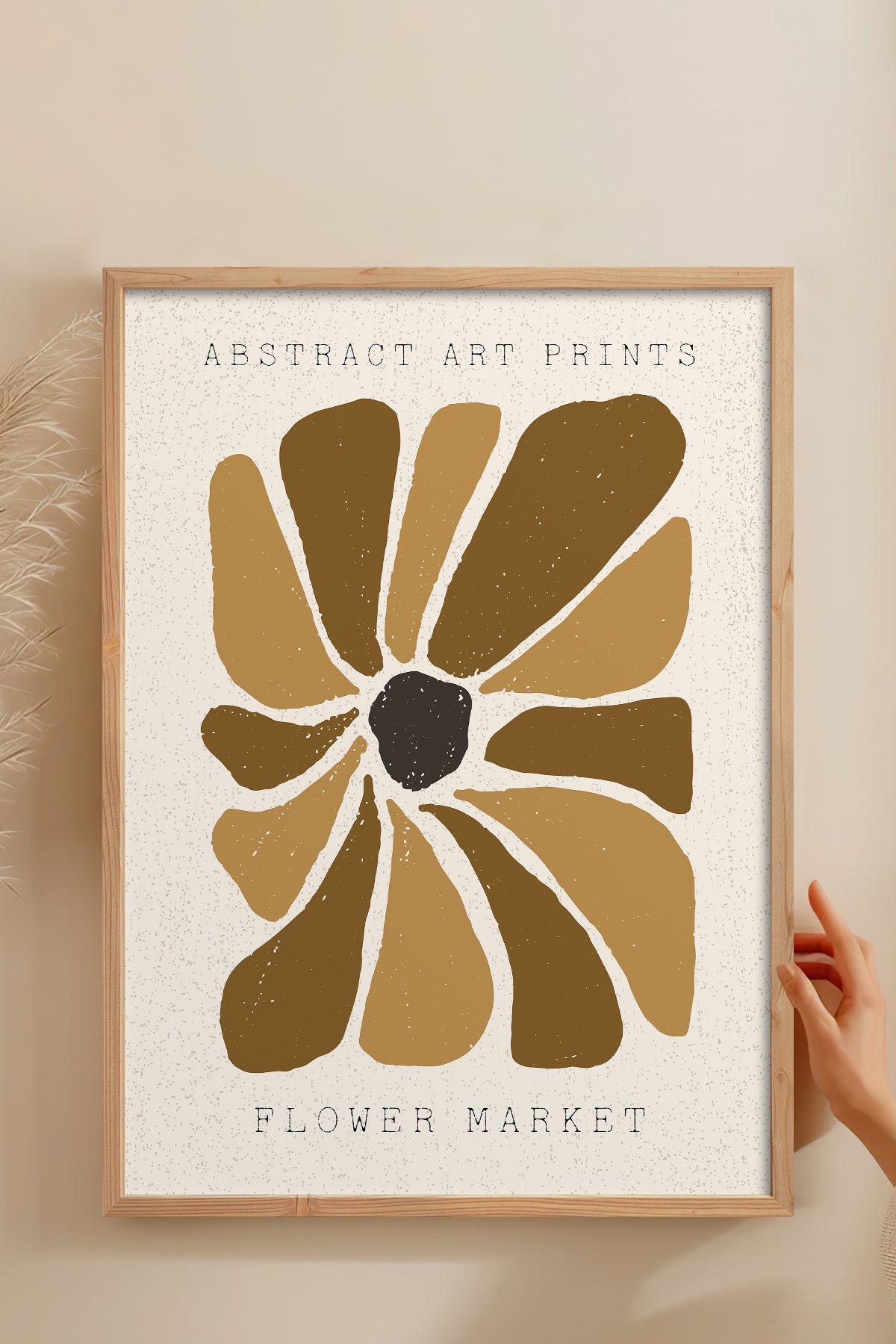 HOMEPACK Ahşap Çerçeveli Tablo Çerçeveli Poster Sanatsal Modern Duvar Dekoru FLOWER-036