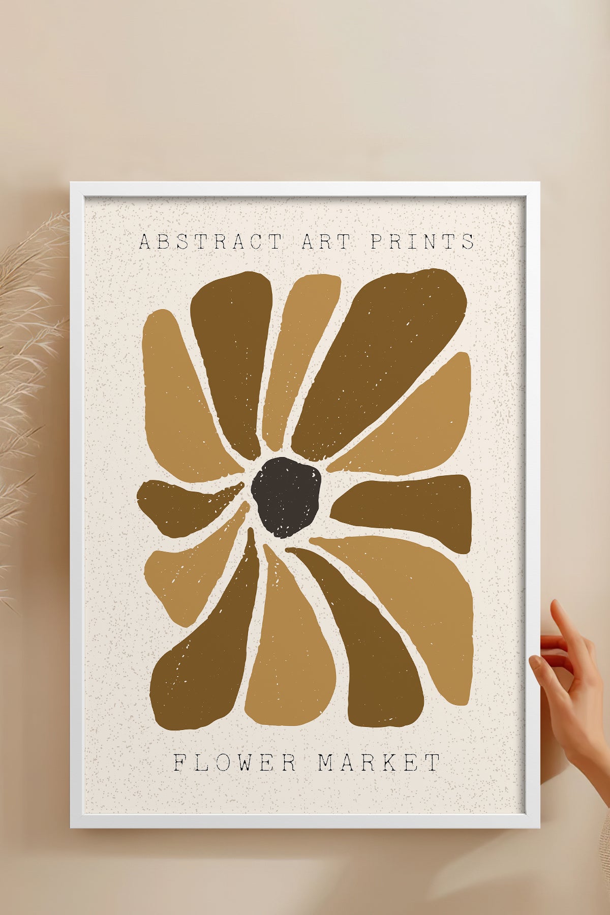 HOMEPACK Ahşap Çerçeveli Tablo Çerçeveli Poster Sanatsal Modern Duvar Dekoru FLOWER-036