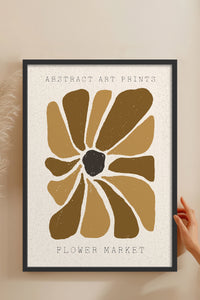 HOMEPACK Ahşap Çerçeveli Tablo Çerçeveli Poster Sanatsal Modern Duvar Dekoru FLOWER-036