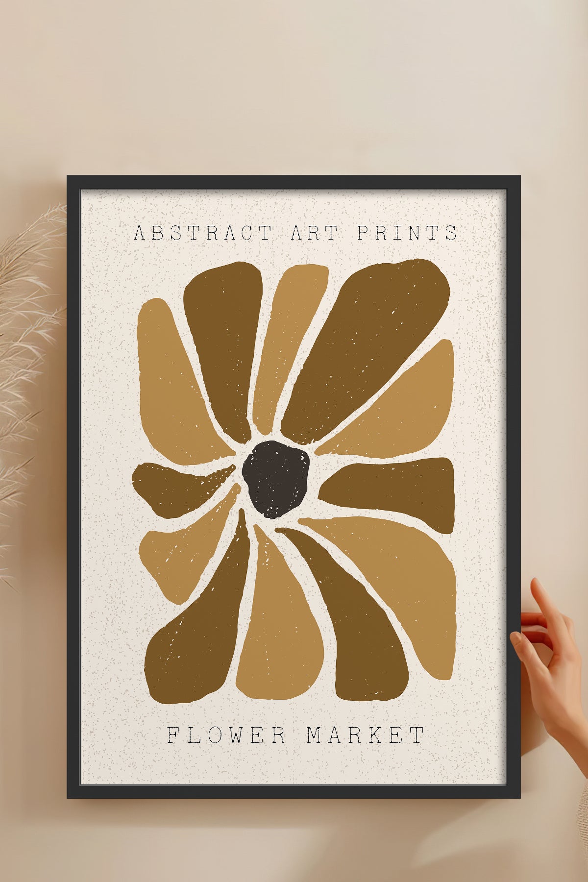 HOMEPACK Ahşap Çerçeveli Tablo Çerçeveli Poster Sanatsal Modern Duvar Dekoru FLOWER-036