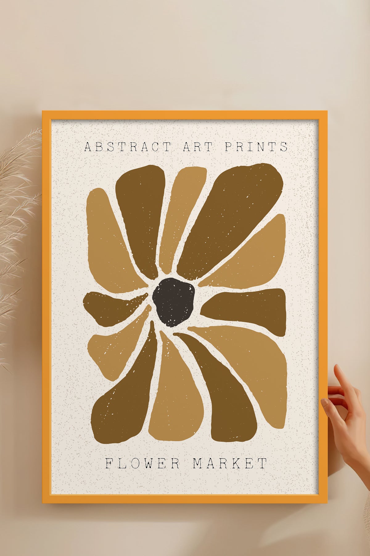 HOMEPACK Ahşap Çerçeveli Tablo Çerçeveli Poster Sanatsal Modern Duvar Dekoru FLOWER-036