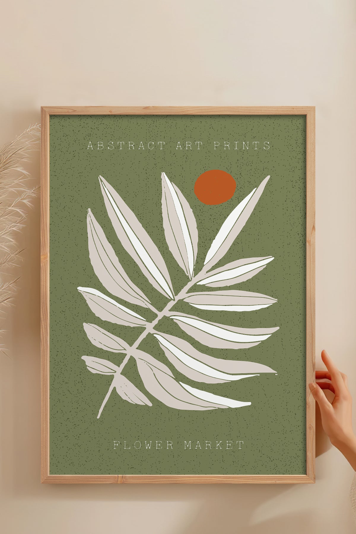 HOMEPACK Ahşap Çerçeveli Tablo Çerçeveli Poster Sanatsal Modern Duvar Dekoru FLOWER-04