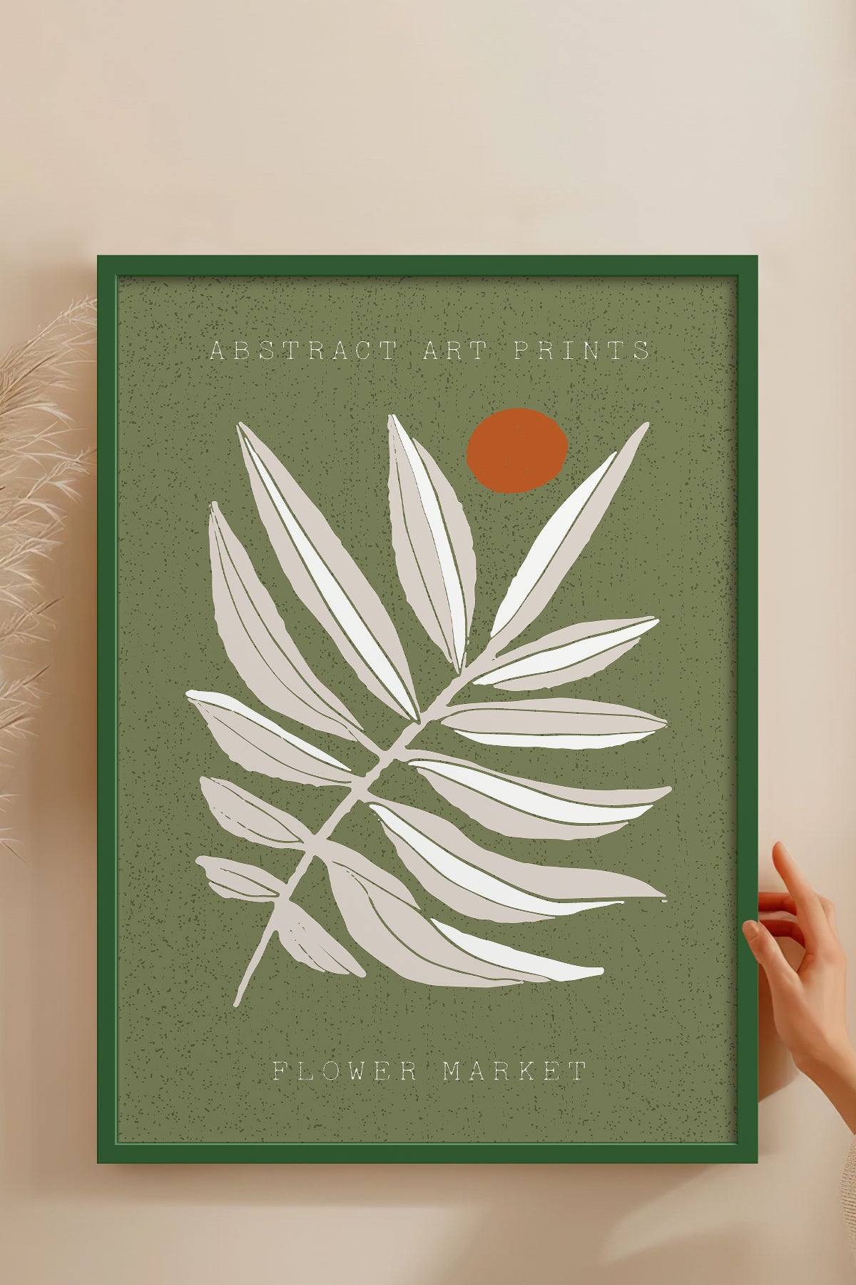HOMEPACK Ahşap Çerçeveli Tablo Çerçeveli Poster Sanatsal Modern Duvar Dekoru FLOWER-04