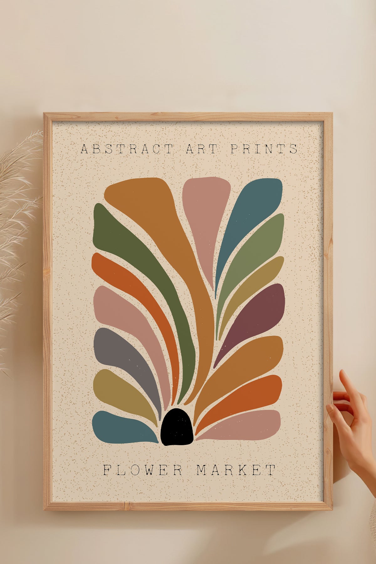 HOMEPACK Ahşap Çerçeveli Tablo Çerçeveli Poster Sanatsal Modern Duvar Dekoru FLOWER-05