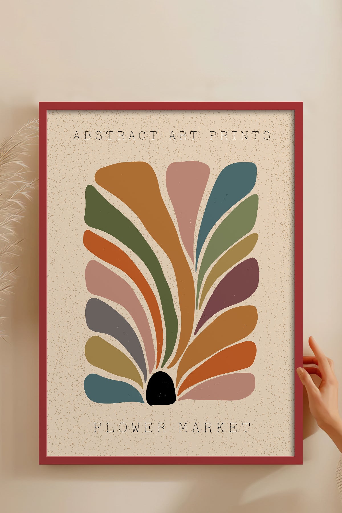HOMEPACK Ahşap Çerçeveli Tablo Çerçeveli Poster Sanatsal Modern Duvar Dekoru FLOWER-05
