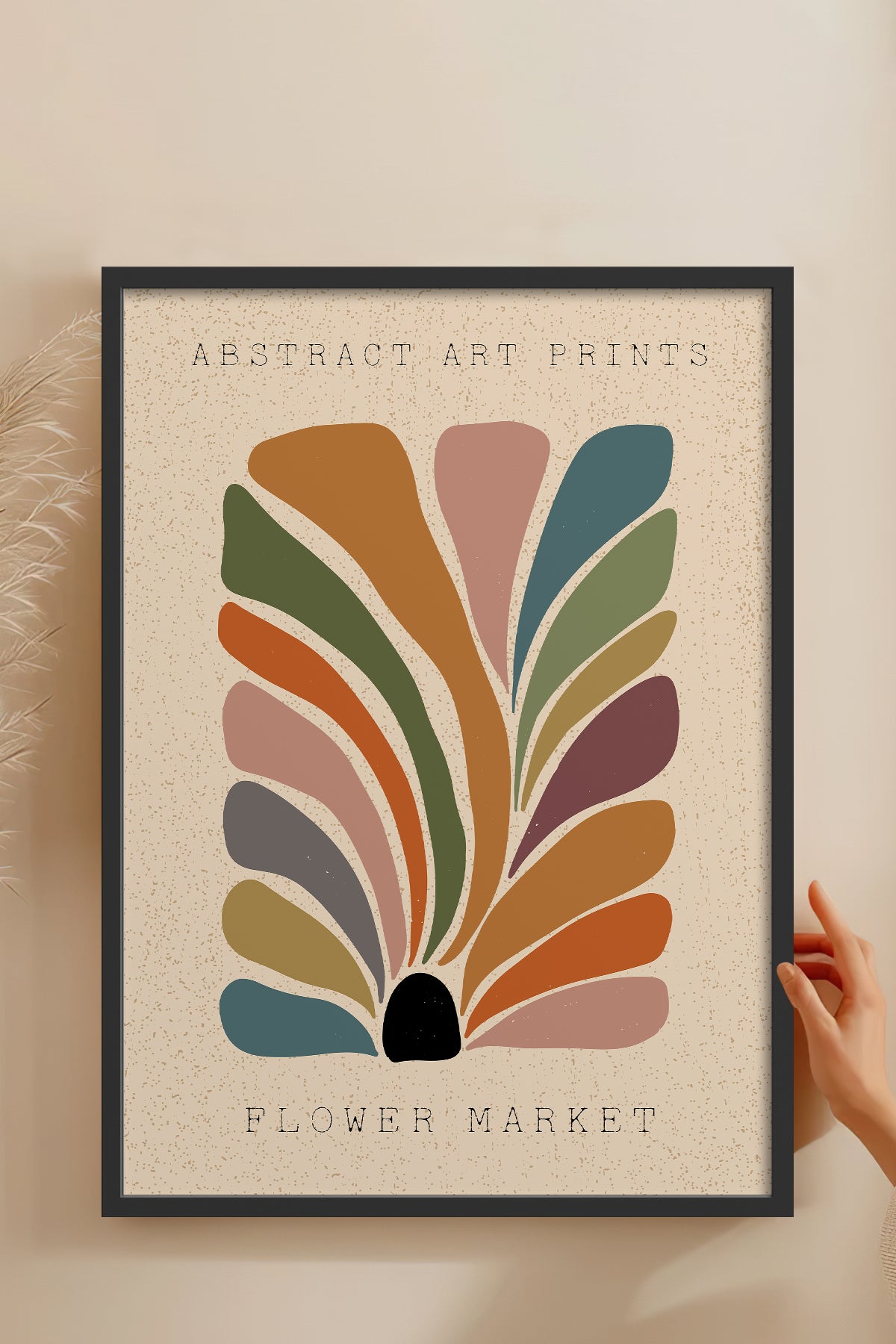 HOMEPACK Ahşap Çerçeveli Tablo Çerçeveli Poster Sanatsal Modern Duvar Dekoru FLOWER-05