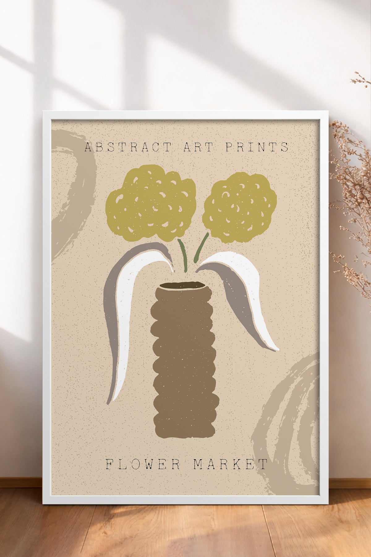 HOMEPACK Ahşap Çerçeveli Tablo Çerçeveli Poster Sanatsal Modern Duvar Dekoru FLOWER-52