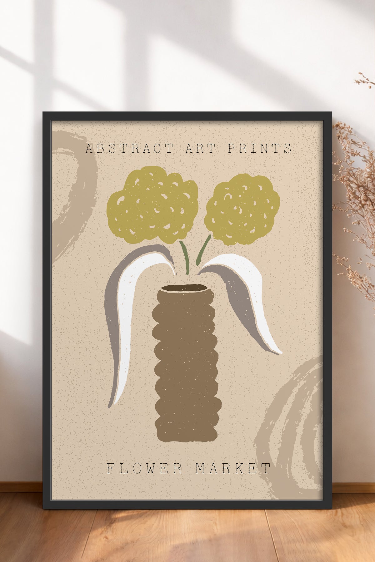HOMEPACK Ahşap Çerçeveli Tablo Çerçeveli Poster Sanatsal Modern Duvar Dekoru FLOWER-52