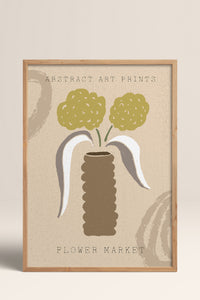 HOMEPACK Ahşap Çerçeveli Tablo Çerçeveli Poster Sanatsal Modern Duvar Dekoru FLOWER-52