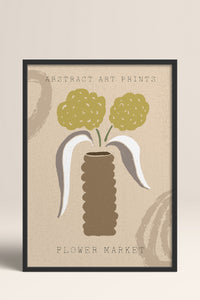 HOMEPACK Ahşap Çerçeveli Tablo Çerçeveli Poster Sanatsal Modern Duvar Dekoru FLOWER-52