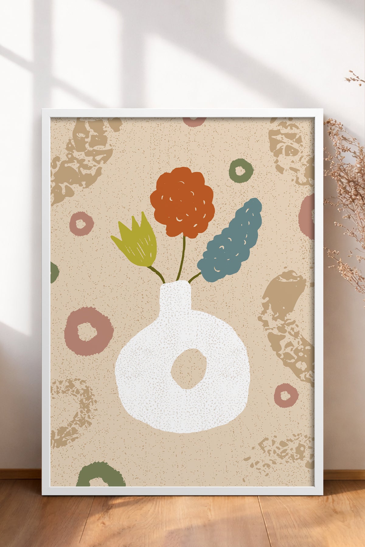 HOMEPACK Ahşap Çerçeveli Tablo Çerçeveli Poster Sanatsal Modern Duvar Dekoru FLOWER-06