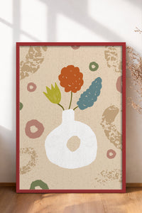 HOMEPACK Ahşap Çerçeveli Tablo Çerçeveli Poster Sanatsal Modern Duvar Dekoru FLOWER-06