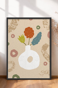 HOMEPACK Ahşap Çerçeveli Tablo Çerçeveli Poster Sanatsal Modern Duvar Dekoru FLOWER-06