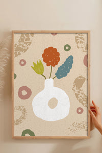 HOMEPACK Ahşap Çerçeveli Tablo Çerçeveli Poster Sanatsal Modern Duvar Dekoru FLOWER-06