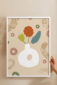 HOMEPACK Ahşap Çerçeveli Tablo Çerçeveli Poster Sanatsal Modern Duvar Dekoru FLOWER-06