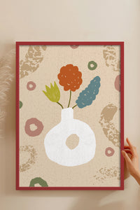 HOMEPACK Ahşap Çerçeveli Tablo Çerçeveli Poster Sanatsal Modern Duvar Dekoru FLOWER-06