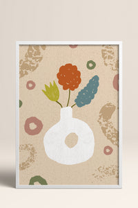 HOMEPACK Ahşap Çerçeveli Tablo Çerçeveli Poster Sanatsal Modern Duvar Dekoru FLOWER-06