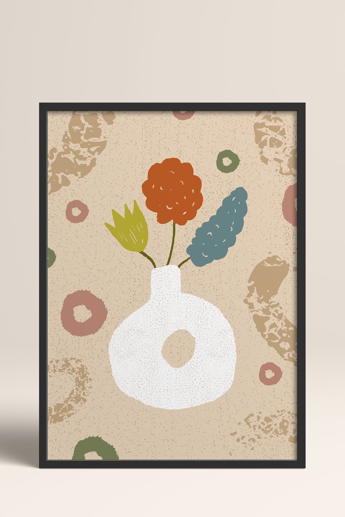 HOMEPACK Ahşap Çerçeveli Tablo Çerçeveli Poster Sanatsal Modern Duvar Dekoru FLOWER-06
