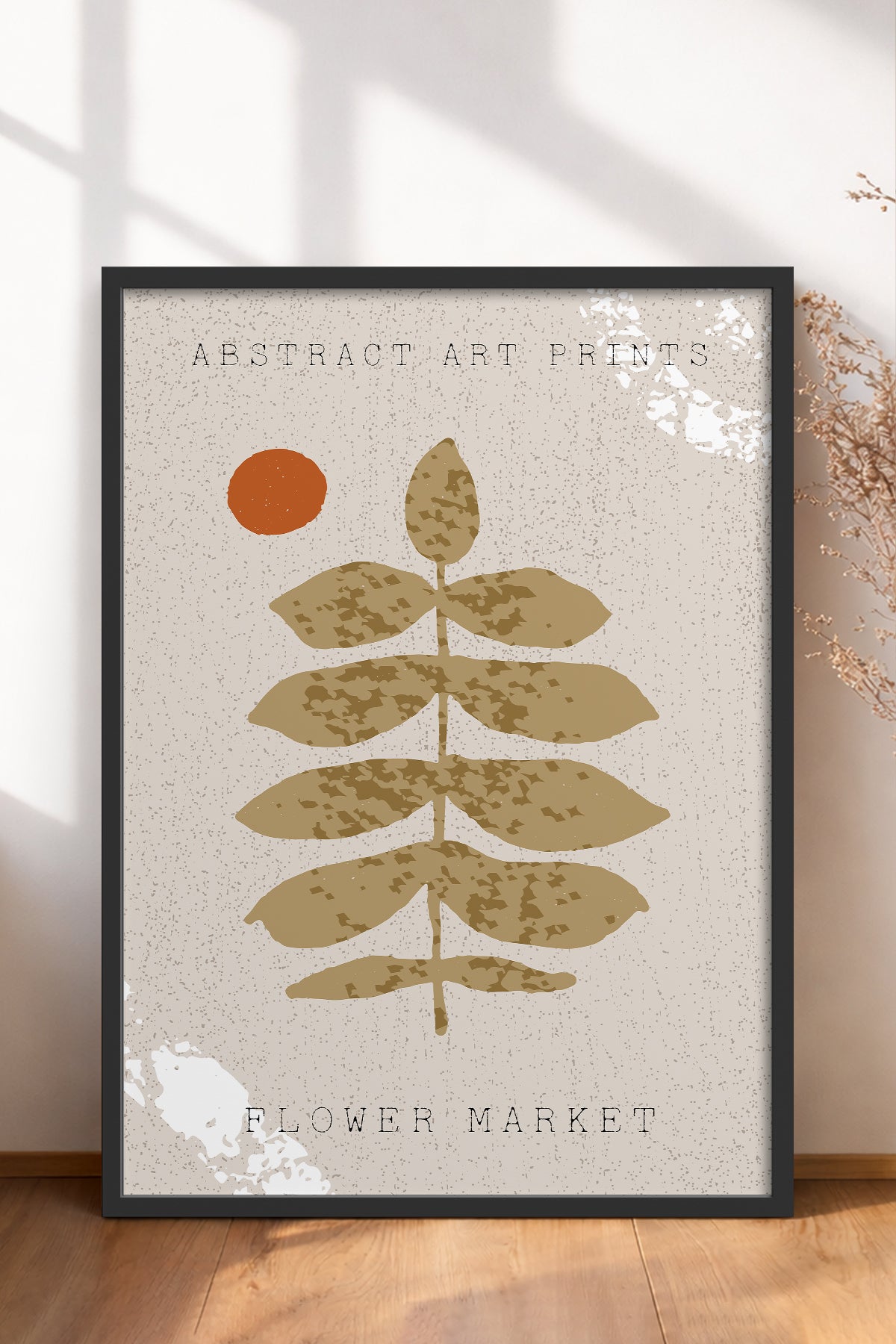 HOMEPACK Ahşap Çerçeveli Tablo Çerçeveli Poster Sanatsal Modern Duvar Dekoru FLOWER-07