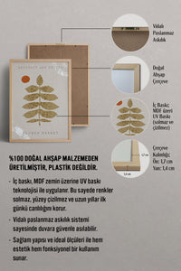HOMEPACK Ahşap Çerçeveli Tablo Çerçeveli Poster Sanatsal Modern Duvar Dekoru FLOWER-07