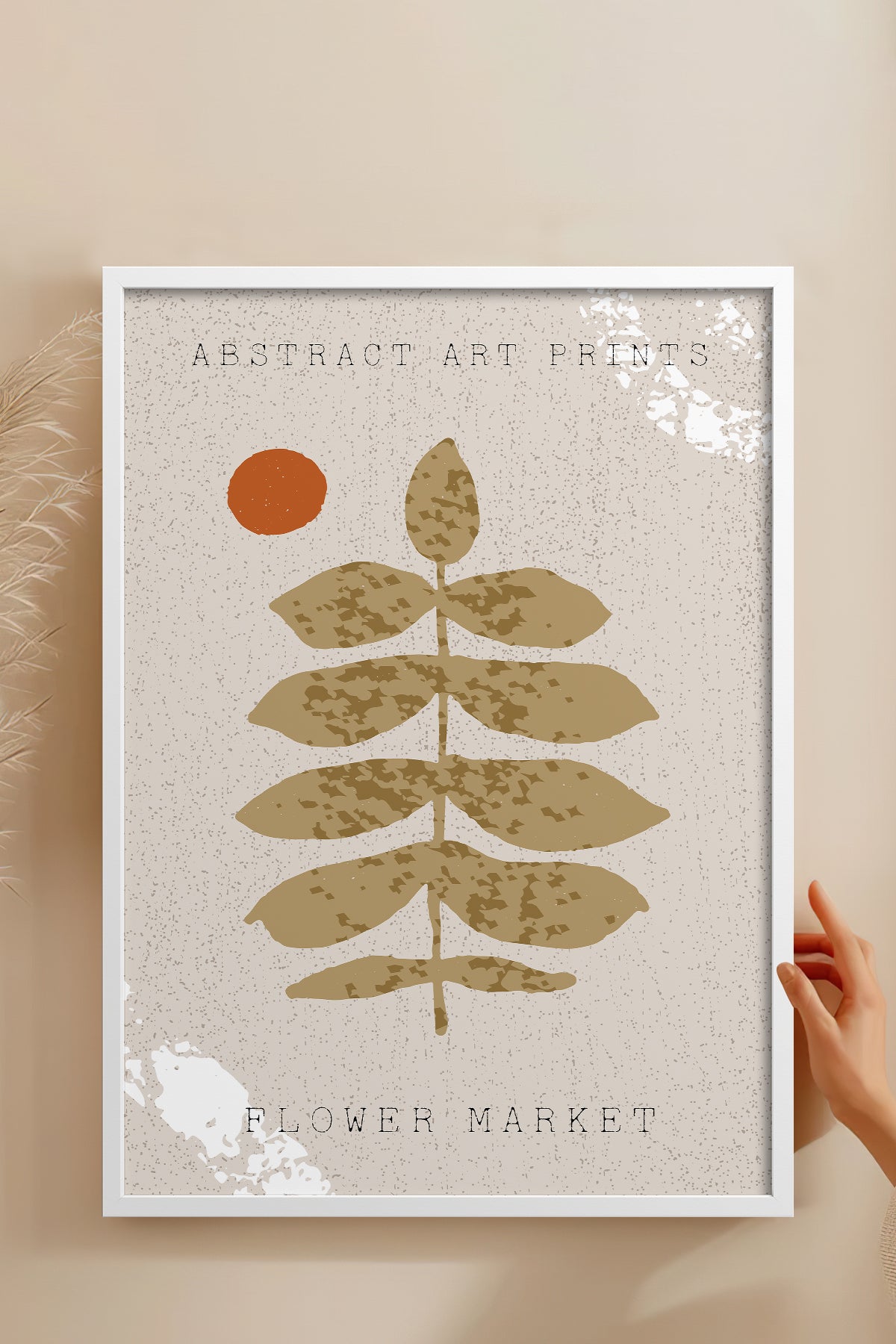 HOMEPACK Ahşap Çerçeveli Tablo Çerçeveli Poster Sanatsal Modern Duvar Dekoru FLOWER-07