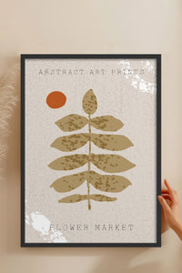 HOMEPACK Ahşap Çerçeveli Tablo Çerçeveli Poster Sanatsal Modern Duvar Dekoru FLOWER-07