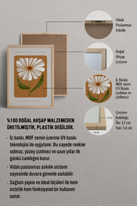 HOMEPACK Ahşap Çerçeveli Tablo Çerçeveli Poster Sanatsal Modern Duvar Dekoru FLOWER-09