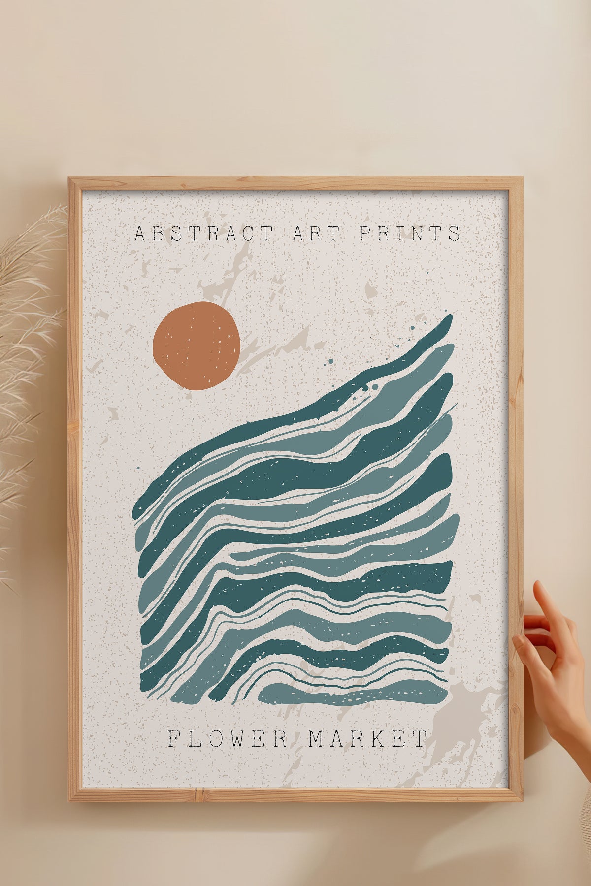 HOMEPACK Ahşap Çerçeveli Tablo Çerçeveli Poster Sanatsal Modern Duvar Dekoru FLOWER-10