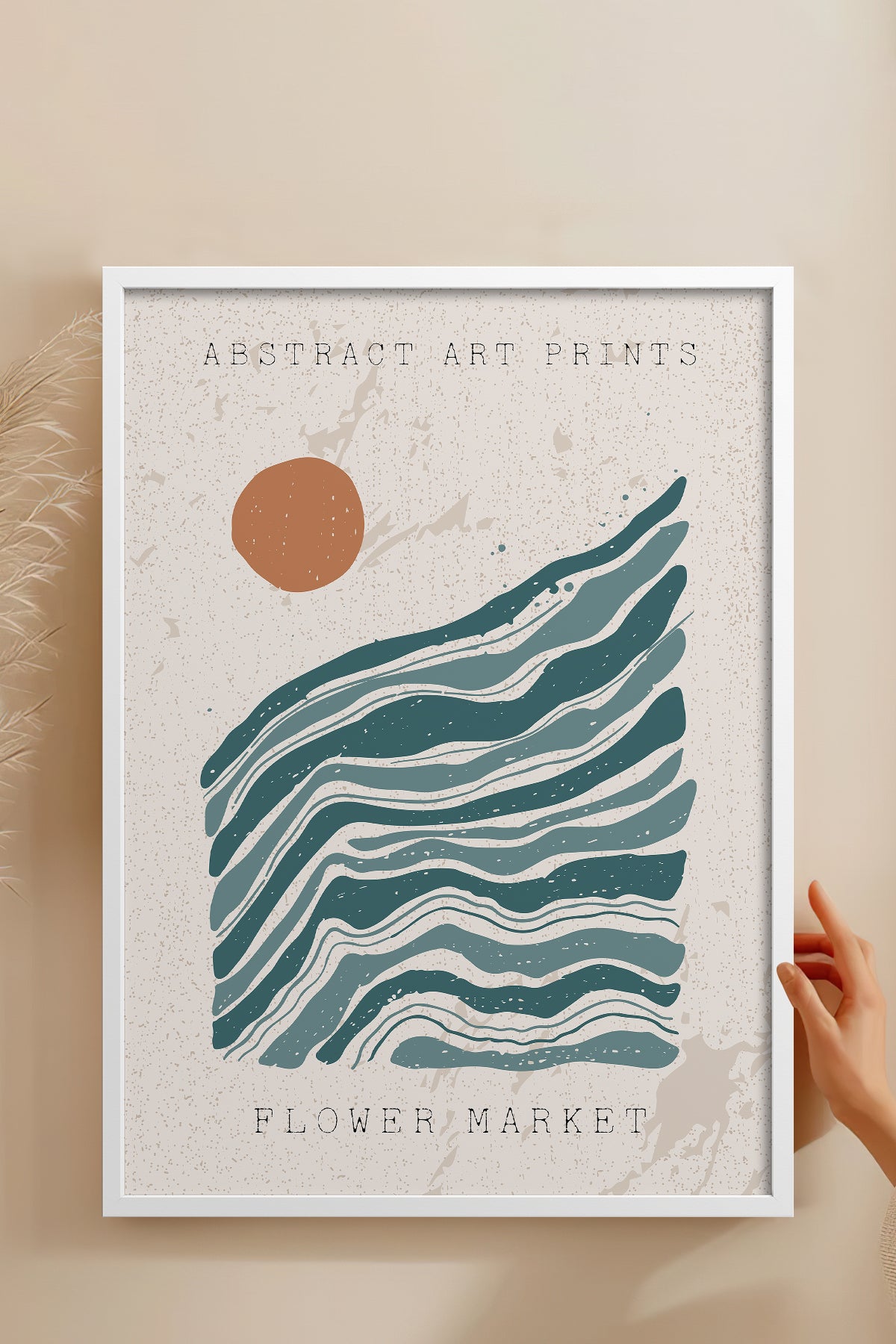 HOMEPACK Ahşap Çerçeveli Tablo Çerçeveli Poster Sanatsal Modern Duvar Dekoru FLOWER-10