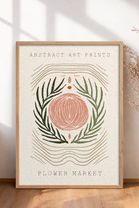 HOMEPACK Ahşap Çerçeveli Tablo Çerçeveli Poster Sanatsal Modern Duvar Dekoru FLOWER-100