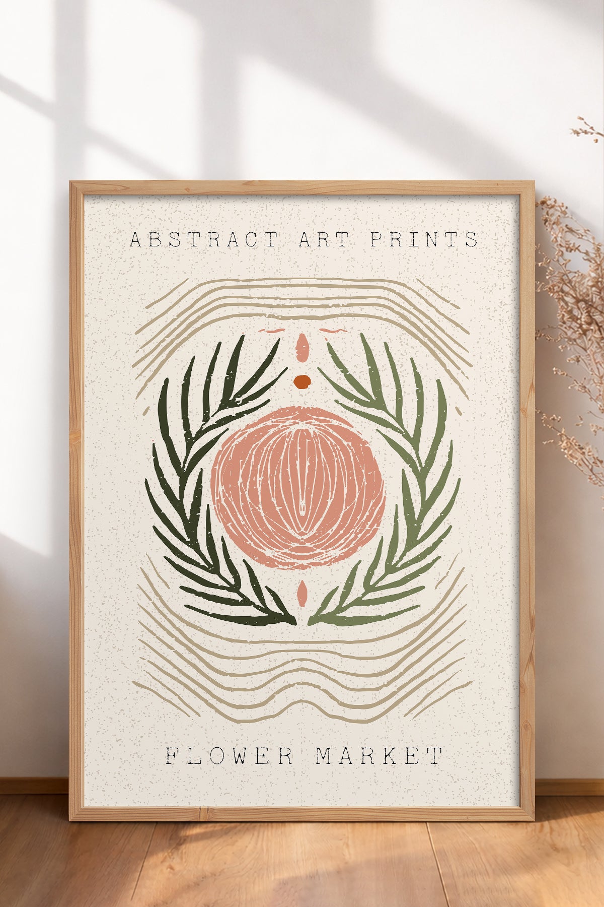 HOMEPACK Ahşap Çerçeveli Tablo Çerçeveli Poster Sanatsal Modern Duvar Dekoru FLOWER-100