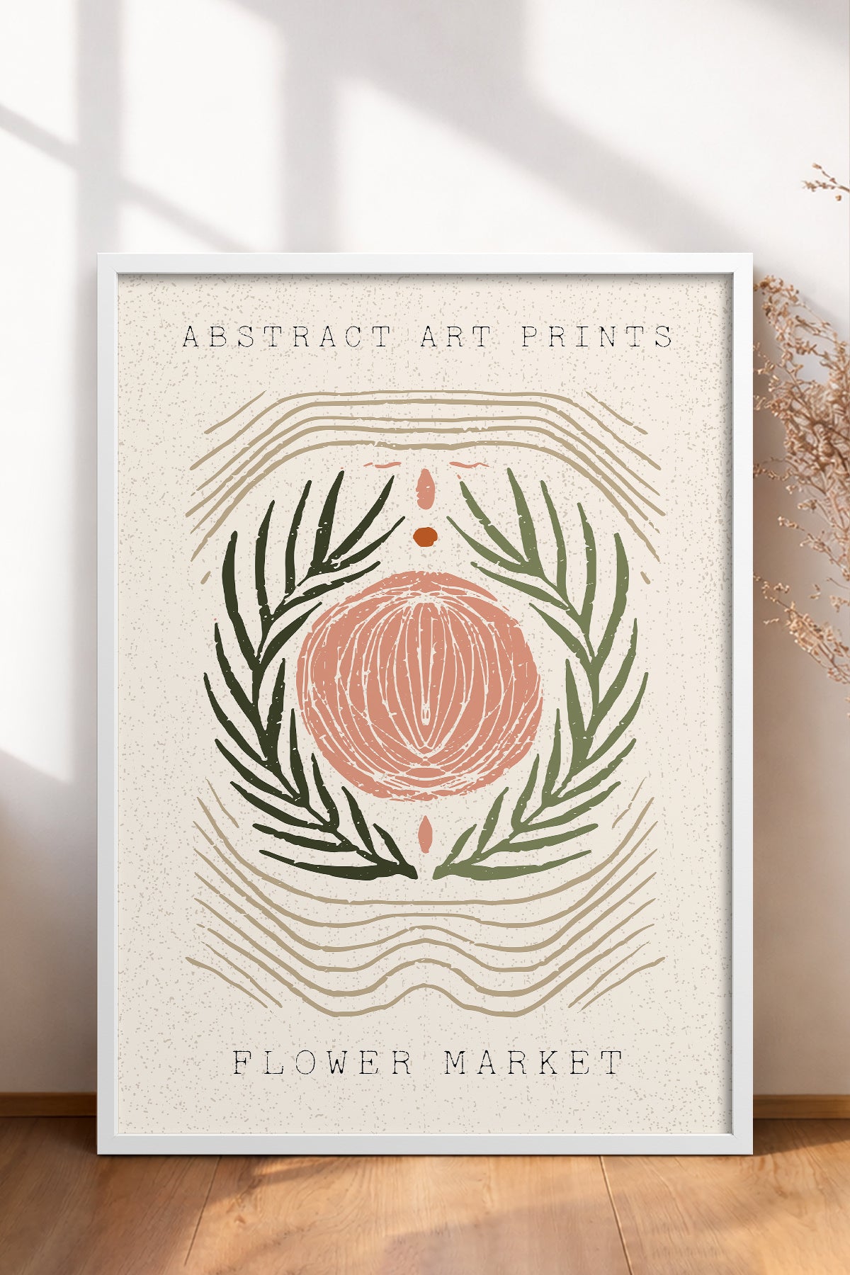 HOMEPACK Ahşap Çerçeveli Tablo Çerçeveli Poster Sanatsal Modern Duvar Dekoru FLOWER-100