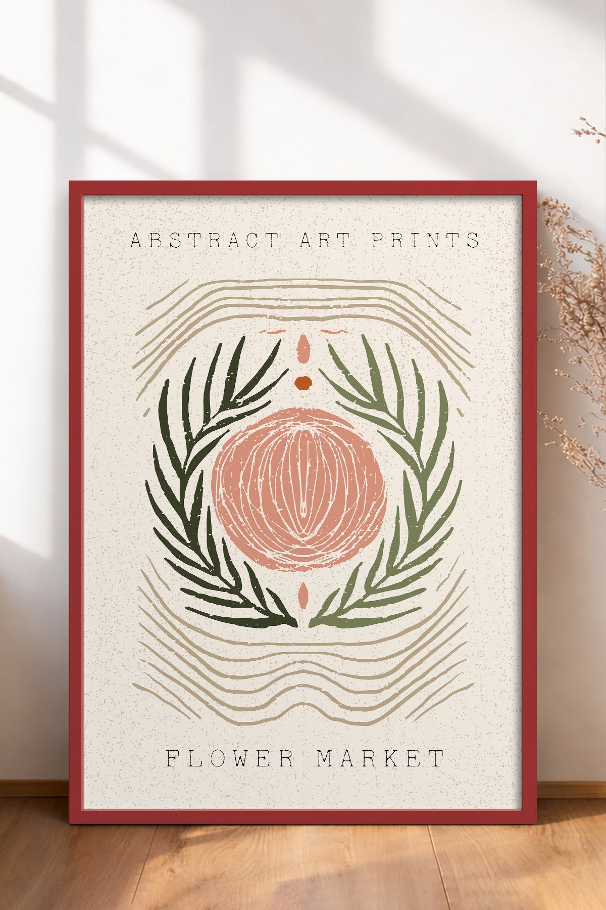 HOMEPACK Ahşap Çerçeveli Tablo Çerçeveli Poster Sanatsal Modern Duvar Dekoru FLOWER-100