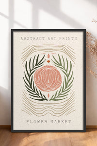 HOMEPACK Ahşap Çerçeveli Tablo Çerçeveli Poster Sanatsal Modern Duvar Dekoru FLOWER-100