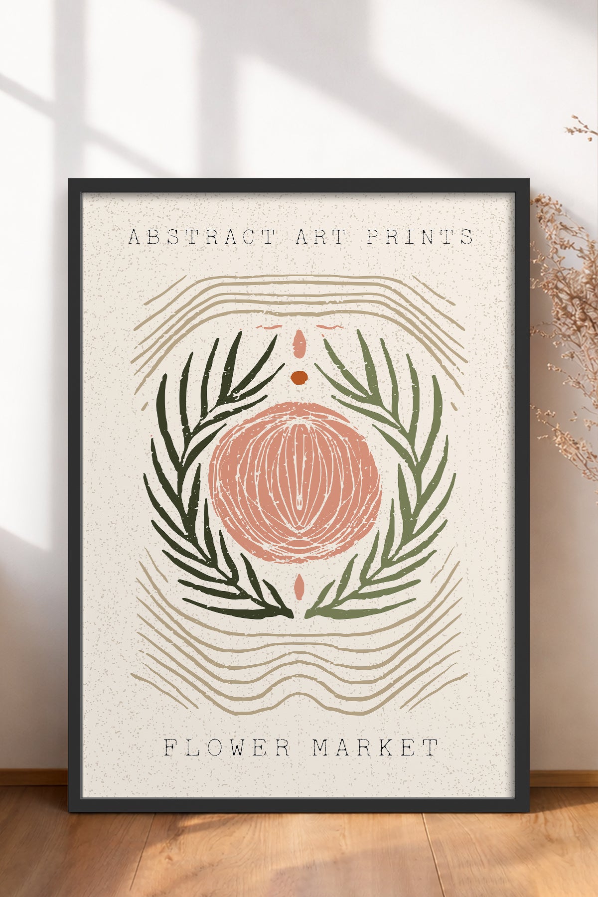 HOMEPACK Ahşap Çerçeveli Tablo Çerçeveli Poster Sanatsal Modern Duvar Dekoru FLOWER-100