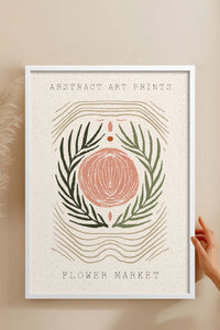 HOMEPACK Ahşap Çerçeveli Tablo Çerçeveli Poster Sanatsal Modern Duvar Dekoru FLOWER-100