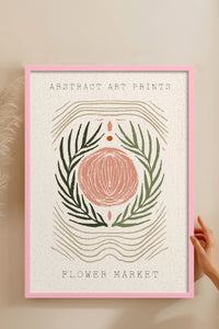 HOMEPACK Ahşap Çerçeveli Tablo Çerçeveli Poster Sanatsal Modern Duvar Dekoru FLOWER-100