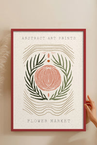 HOMEPACK Ahşap Çerçeveli Tablo Çerçeveli Poster Sanatsal Modern Duvar Dekoru FLOWER-100
