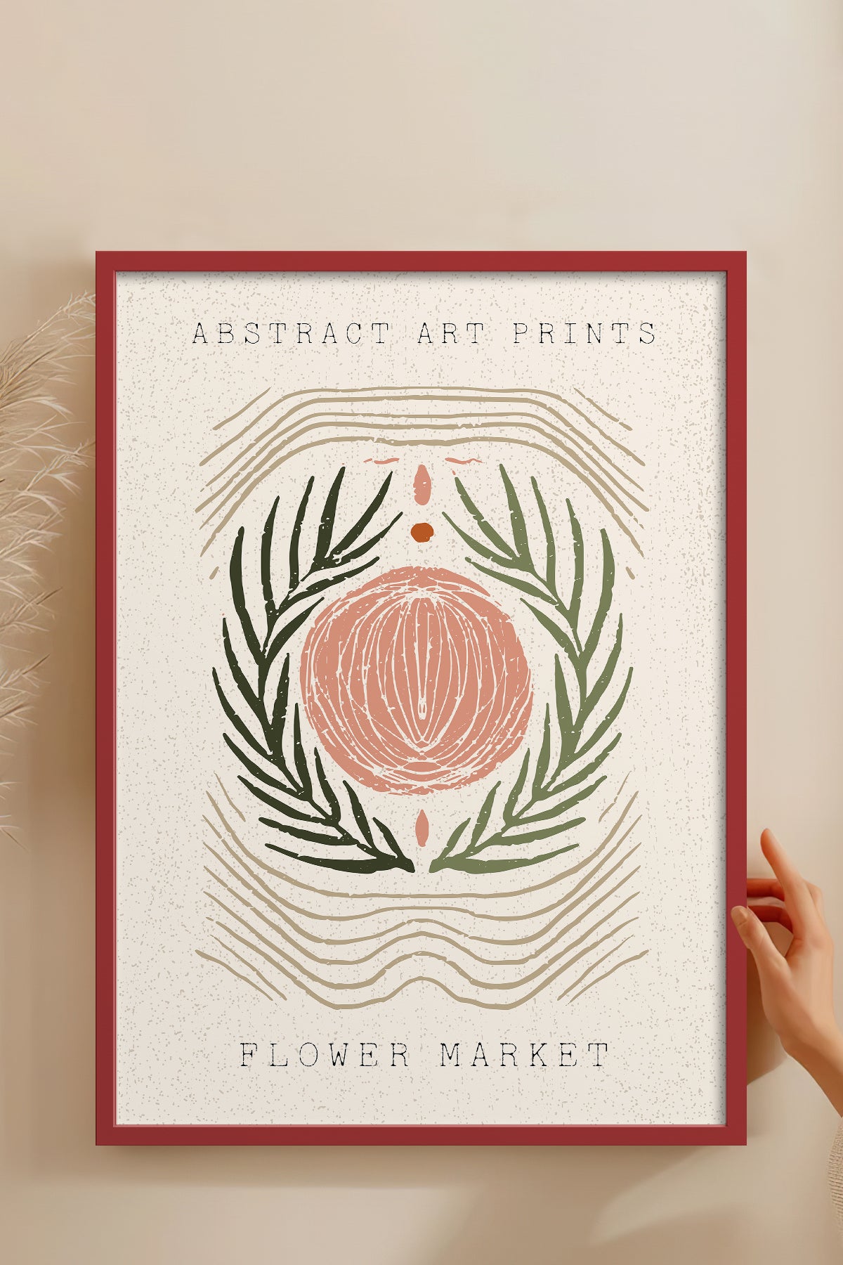 HOMEPACK Ahşap Çerçeveli Tablo Çerçeveli Poster Sanatsal Modern Duvar Dekoru FLOWER-100