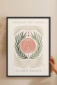 HOMEPACK Ahşap Çerçeveli Tablo Çerçeveli Poster Sanatsal Modern Duvar Dekoru FLOWER-100