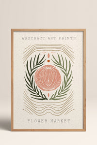 HOMEPACK Ahşap Çerçeveli Tablo Çerçeveli Poster Sanatsal Modern Duvar Dekoru FLOWER-100