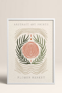 HOMEPACK Ahşap Çerçeveli Tablo Çerçeveli Poster Sanatsal Modern Duvar Dekoru FLOWER-100