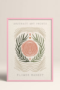 HOMEPACK Ahşap Çerçeveli Tablo Çerçeveli Poster Sanatsal Modern Duvar Dekoru FLOWER-100