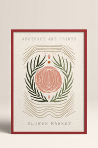HOMEPACK Ahşap Çerçeveli Tablo Çerçeveli Poster Sanatsal Modern Duvar Dekoru FLOWER-100