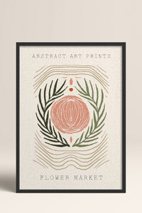 HOMEPACK Ahşap Çerçeveli Tablo Çerçeveli Poster Sanatsal Modern Duvar Dekoru FLOWER-100