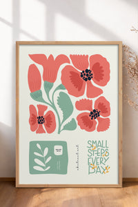 HOMEPACK Ahşap Çerçeveli Tablo Çerçeveli Poster Sanatsal Modern Duvar Dekoru FLOWER-102