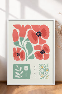 HOMEPACK Ahşap Çerçeveli Tablo Çerçeveli Poster Sanatsal Modern Duvar Dekoru FLOWER-102